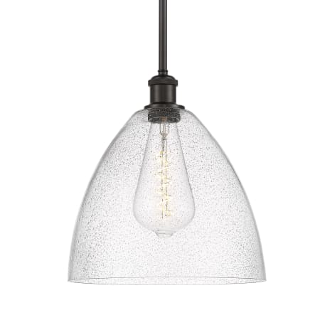 A large image of the Innovations Lighting 516-1S-13-12 Bristol Pendant Oil Rubbed Bronze / Seedy