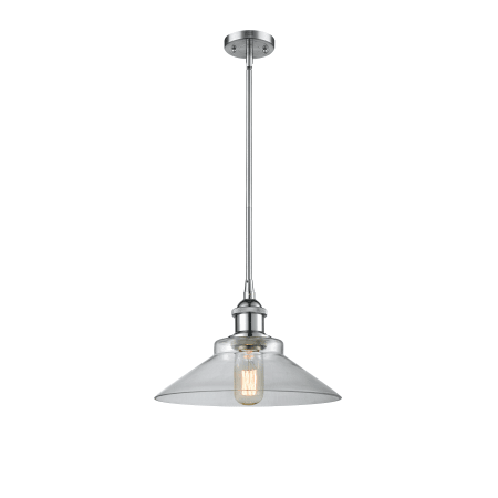 A large image of the Innovations Lighting 516-1S Disc Polished Chrome / Clear