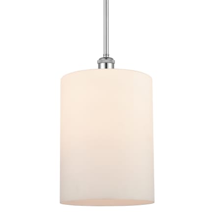 A large image of the Innovations Lighting 516-1S-14-9-L Cobbleskill Pendant Matte White / Polished Chrome