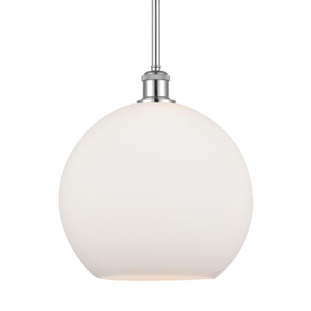 A large image of the Innovations Lighting 516-1S-14-12 Athens Pendant Polished Chrome / Matte White