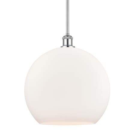 A large image of the Innovations Lighting 516-1S-16-14 Athens Pendant Polished Chrome / Matte White