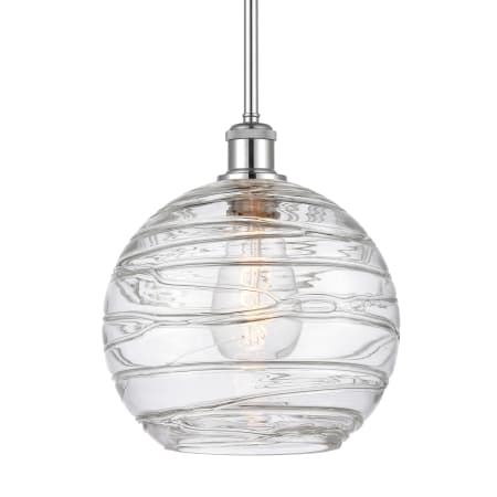 A large image of the Innovations Lighting 516-1S-13-10 Athens Pendant Clear Deco Swirl / Polished Chrome