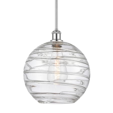A large image of the Innovations Lighting 516-1S-15-12 Athens Pendant Clear Deco Swirl / Polished Chrome