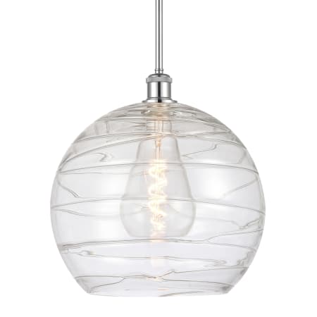 A large image of the Innovations Lighting 516-1S-15-14 Athens Pendant Polished Chrome / Clear Deco Swirl