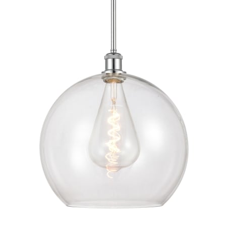 A large image of the Innovations Lighting 516-1S-16-14 Athens Pendant Polished Chrome / Clear