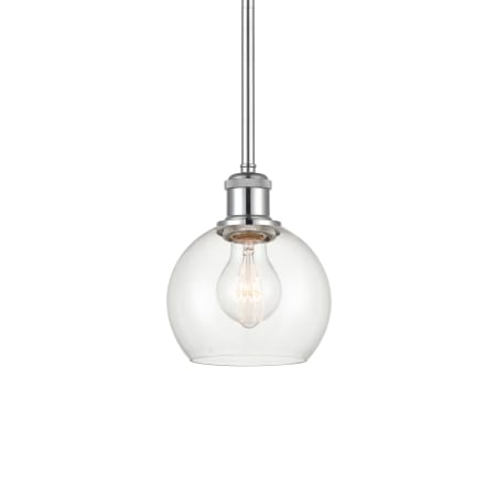 A large image of the Innovations Lighting 516-1S-8-6 Athens Pendant Polished Chrome / Clear