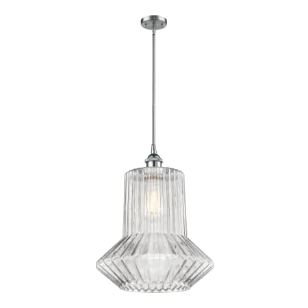 A large image of the Innovations Lighting 516-1S Pendleton Polished Chrome / Clear