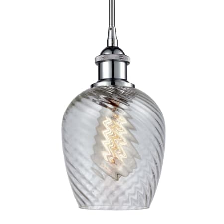 A large image of the Innovations Lighting 516-1S Salina Polished Chrome / Clear Spiral Fluted