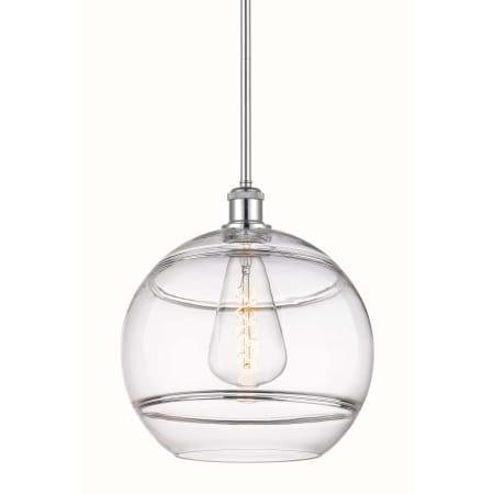A large image of the Innovations Lighting 516-1S-14-12 Rochester Pendant Polished Chrome / Clear