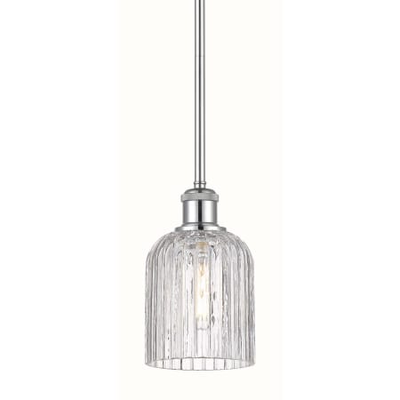 A large image of the Innovations Lighting 516-1S-9-5 Bridal Veil Pendant Polished Chrome / Clear