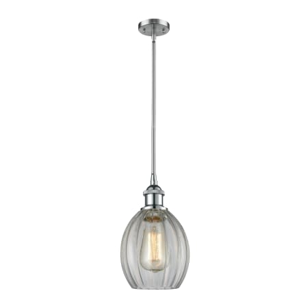A large image of the Innovations Lighting 516-1S Eaton Polished Chrome / Clear Fluted