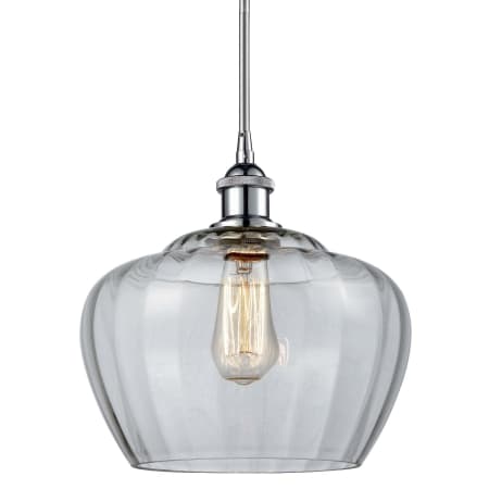 A large image of the Innovations Lighting 516-1S-L Large Fenton Polished Chrome / Clear