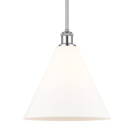 A large image of the Innovations Lighting 516-1S-13-12 Berkshire Pendant Polished Chrome / Matte White