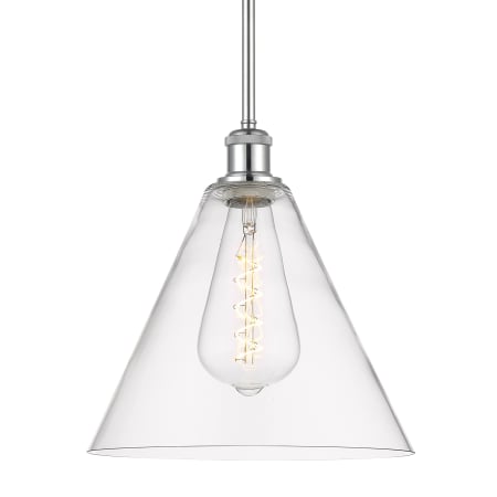 A large image of the Innovations Lighting 516-1S-13-12 Berkshire Pendant Polished Chrome / Clear