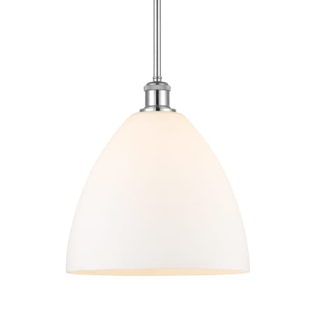 A large image of the Innovations Lighting 516-1S-13-12 Bristol Pendant Polished Chrome / Matte White