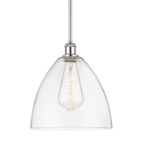 A large image of the Innovations Lighting 516-1S-13-12 Bristol Pendant Polished Chrome / Clear