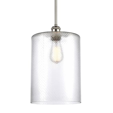 A large image of the Innovations Lighting 516-1S-14-9-L Cobbleskill Pendant Clear / Polished Nickel