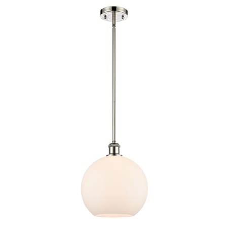 A large image of the Innovations Lighting 516-1S Large Athens Polished Nickel / Matte White