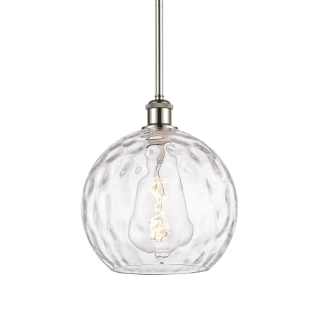 A large image of the Innovations Lighting 516-1S-13-10 Athens Pendant Polished Nickel / Clear Water Glass