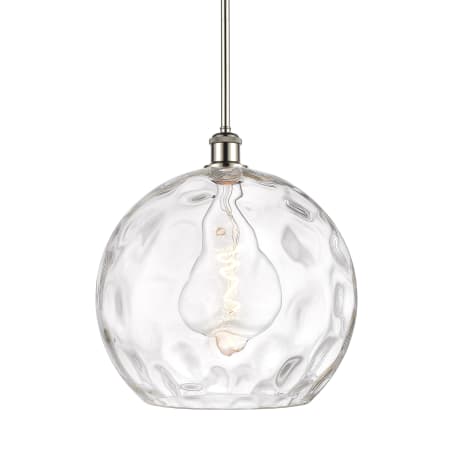 A large image of the Innovations Lighting 516-1S-15-14 Athens Pendant Polished Nickel / Clear Water Glass