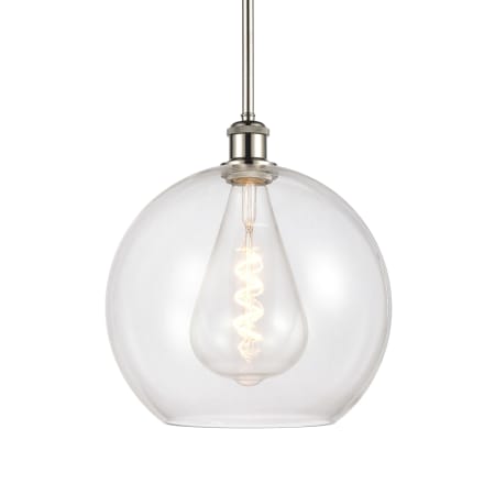 A large image of the Innovations Lighting 516-1S-14-12 Athens Pendant Polished Nickel / Clear