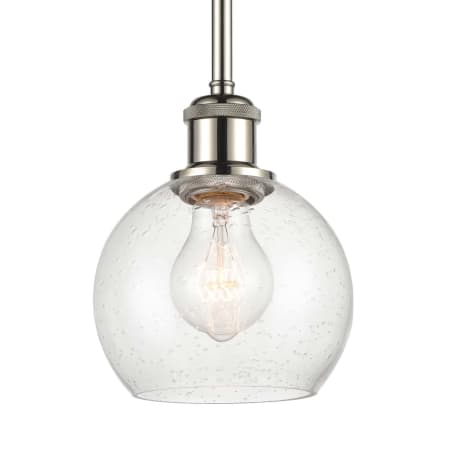 A large image of the Innovations Lighting 516-1S-8-6 Athens Pendant Polished Nickel / Seedy