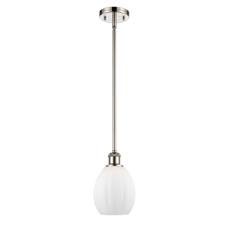 A large image of the Innovations Lighting 516-1S Eaton Polished Nickel / Matte White