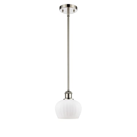 A large image of the Innovations Lighting 516-1S Fenton Polished Nickel / Matte White