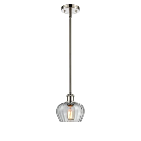 A large image of the Innovations Lighting 516-1S Fenton Polished Nickel / Clear