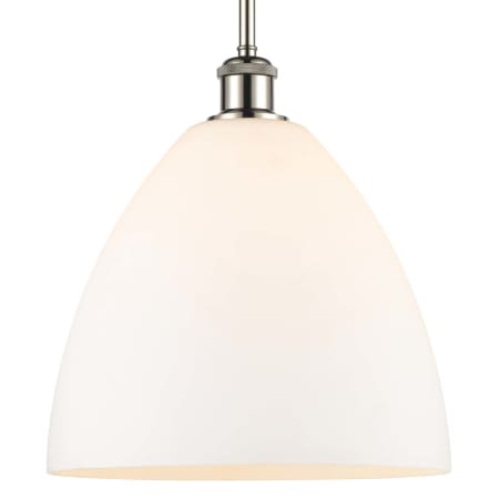 A large image of the Innovations Lighting 516-1S-13-12 Bristol Pendant Polished Nickel / Matte White