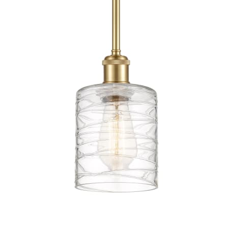 A large image of the Innovations Lighting 516-1S-8-5 Cobbleskill Pendant Deco Swirl / Satin Gold