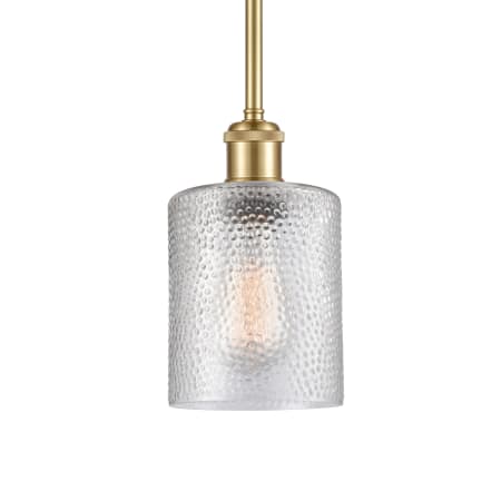 A large image of the Innovations Lighting 516-1S-8-5 Cobbleskill Pendant Clear / Satin Gold