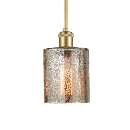 A large image of the Innovations Lighting 516-1S-8-5 Cobbleskill Pendant Mercury / Satin Gold