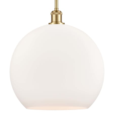 A large image of the Innovations Lighting 516-1S-17-14 Athens Pendant Satin Gold / Matte White