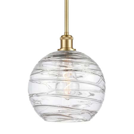 A large image of the Innovations Lighting 516-1S-13-10 Athens Pendant Clear Deco Swirl / Satin Gold