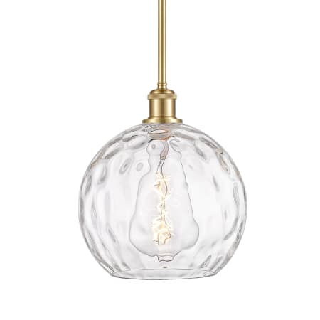 A large image of the Innovations Lighting 516-1S-13-10 Athens Pendant Satin Gold / Clear Water Glass