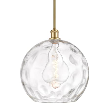 A large image of the Innovations Lighting 516-1S-15-14 Athens Pendant Satin Gold / Clear Water Glass