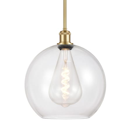 A large image of the Innovations Lighting 516-1S-14-12 Athens Pendant Satin Gold / Clear