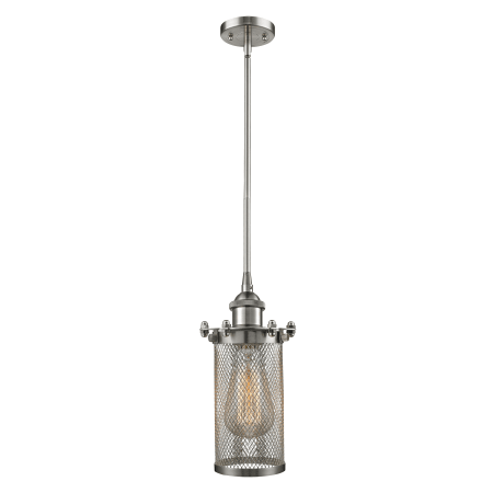 A large image of the Innovations Lighting 516-1S Bleecker Brushed Satin Nickel / Metal Shade