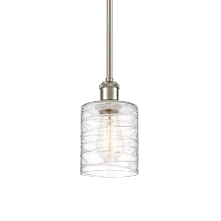 A large image of the Innovations Lighting 516-1S-8-5 Cobbleskill Pendant Deco Swirl / Brushed Satin Nickel