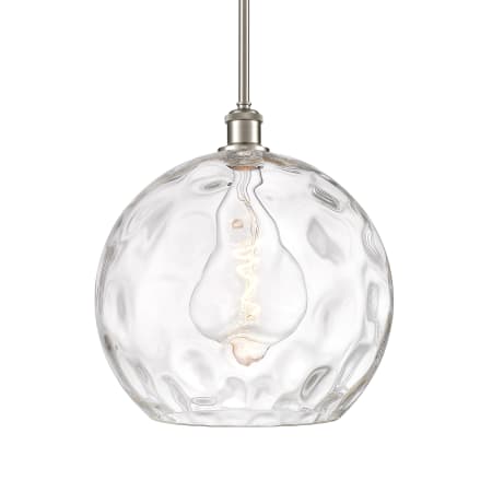 A large image of the Innovations Lighting 516-1S-15-14 Athens Pendant Brushed Satin Nickel / Clear Water Glass