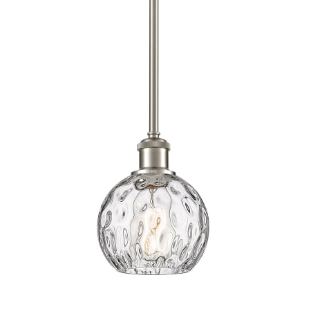 A large image of the Innovations Lighting 516-1S-8-6 Athens Pendant Brushed Satin Nickel / Clear Water Glass