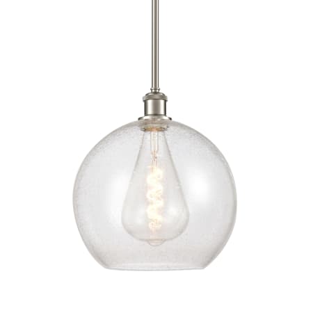 A large image of the Innovations Lighting 516-1S-14-12 Athens Pendant Brushed Satin Nickel / Seedy