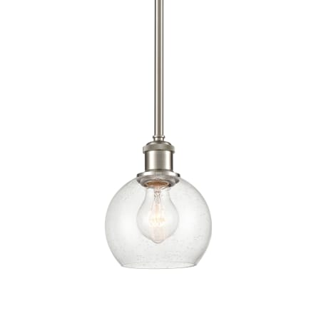 A large image of the Innovations Lighting 516-1S-8-6 Athens Pendant Brushed Satin Nickel / Seedy