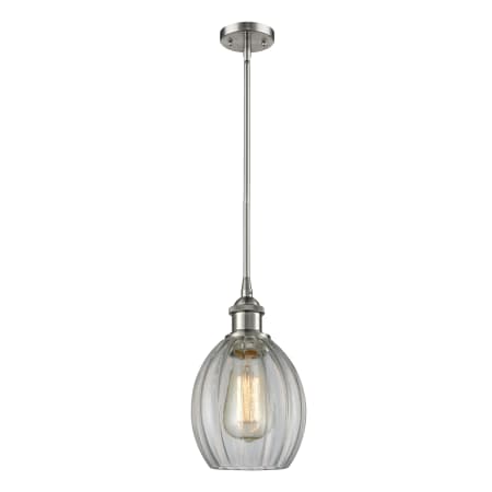 A large image of the Innovations Lighting 516-1S Eaton Brushed Satin Nickel / Clear Fluted