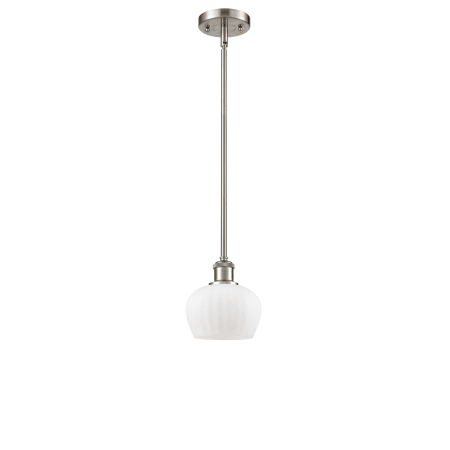 A large image of the Innovations Lighting 516-1S Fenton Brushed Satin Nickel / Matte White