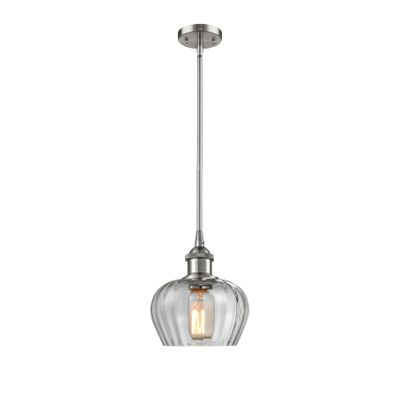 A large image of the Innovations Lighting 516-1S Fenton Brushed Satin Nickel / Clear Fluted