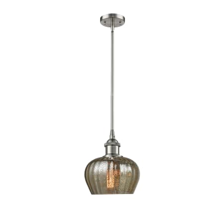 A large image of the Innovations Lighting 516-1S Fenton Brushed Satin Nickel / Mercury Fluted