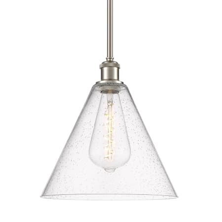 A large image of the Innovations Lighting 516-1S-13-12 Berkshire Pendant Seedy / Brushed Satin Nickel