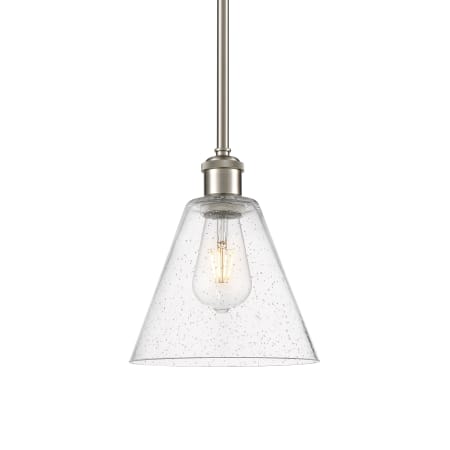 A large image of the Innovations Lighting 516-1S-10-8 Berkshire Pendant Brushed Satin Nickel / Seedy